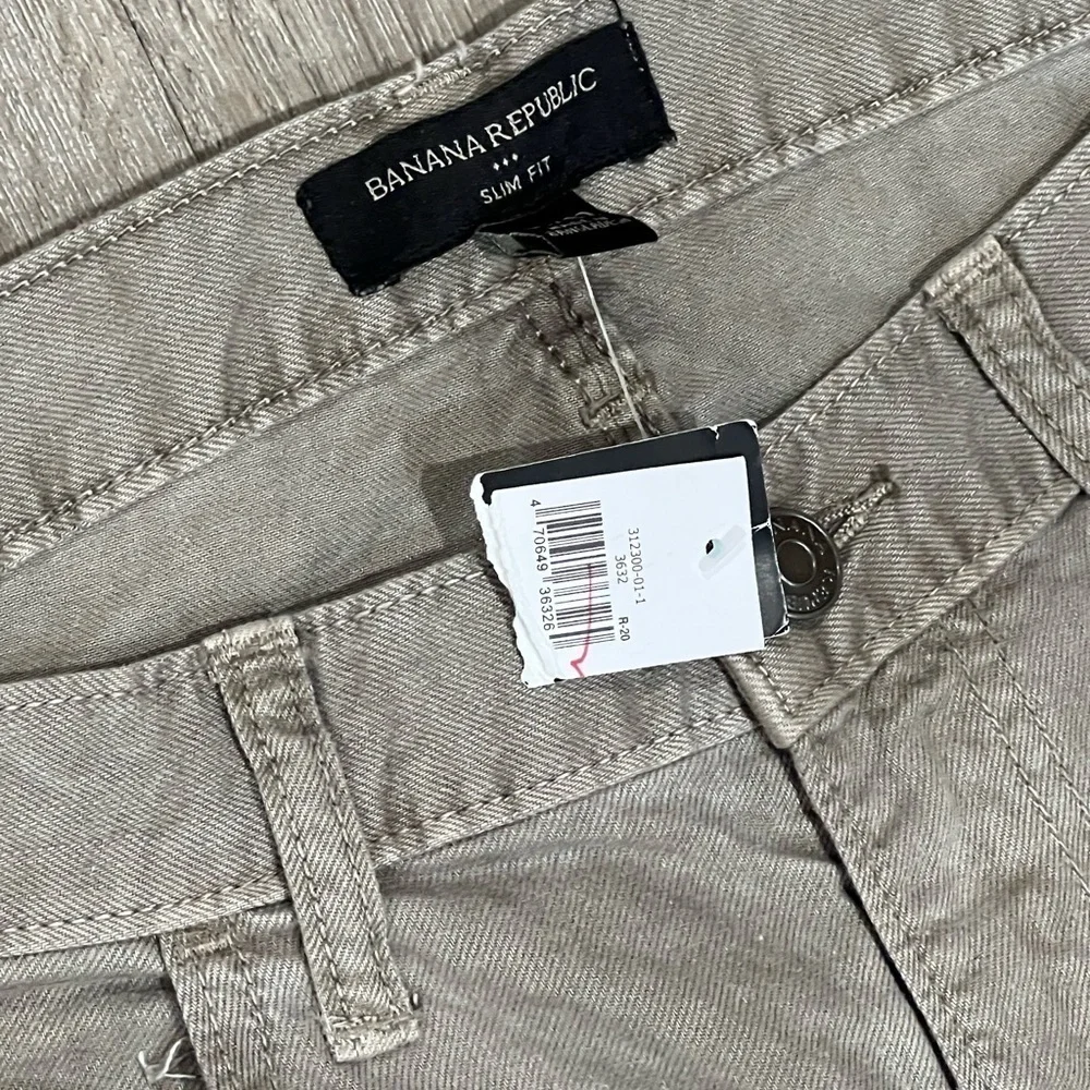 NWT Banana Republic Slim Fit 36W 32L Brown Structured Cotton Khaki Jeans Chinos